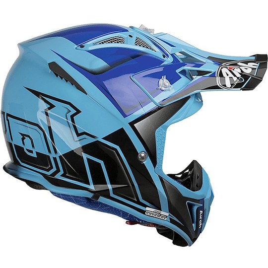 Cross Enduro Helmet Airoh AVIATOR 2.2 CHECK Shiny Blue