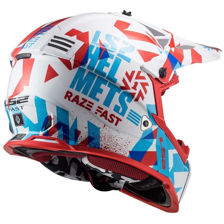 Cross Enduro Helmet for Kids Moto Ls2 FAST MINI EVO Crusher Red White