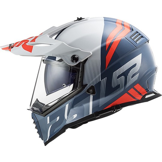 Cross Enduro Helmet Off Road Moto Ls2 MX436 PIONEER EVO Evolve White Cobalt
