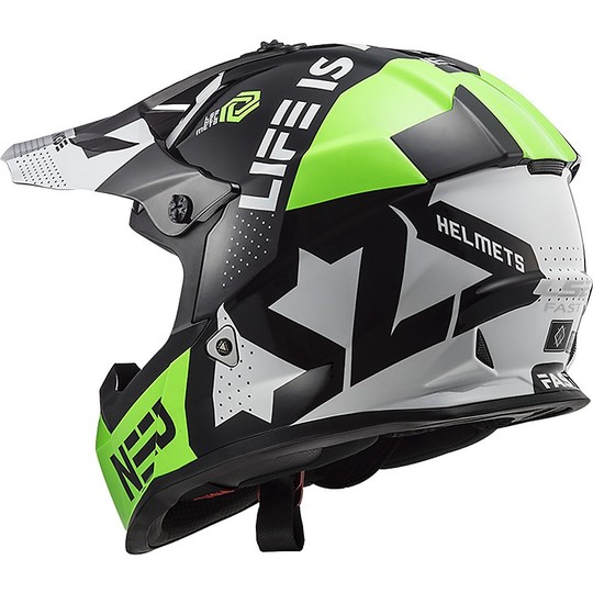 Cross Enduro LS2 MX437 FAST Block Motorcycle Helmet Black Green
