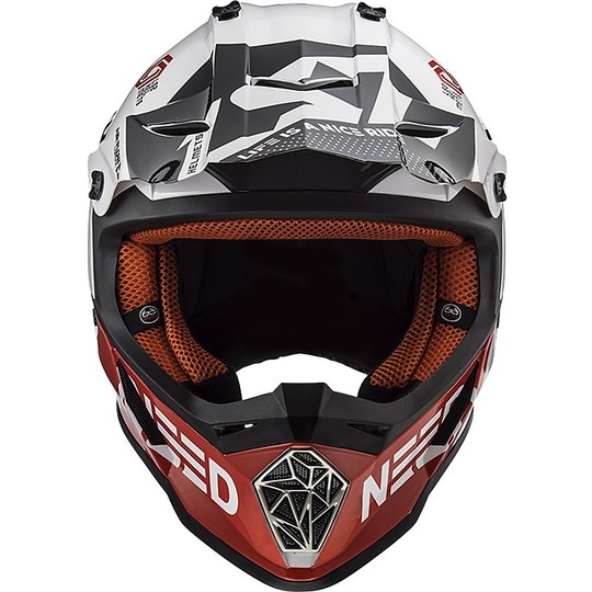 Cross Enduro LS2 MX437 FAST Block Motorcycle Helmet White Red