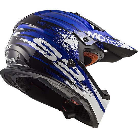 Cross Enduro LS2 MX437 Fast Gator Blue Motorcycle Helmet