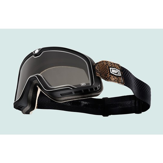 Cross Enduro Lunettes de moto 100% Barstow Snake Smoke Lens Plus Clear Lens