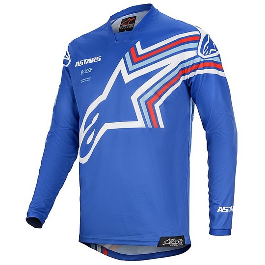 Cross Enduro Moto Alpinestars MX20 Racer Braap Blue Off White Jersey