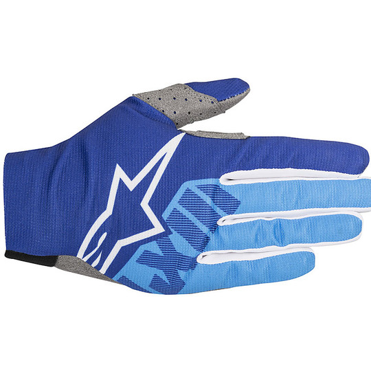 Cross Enduro Moto Cross Gloves Alpinestars New Dune-2 Blue / White