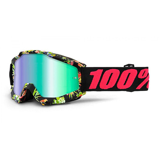 Cross Enduro Moto Eyewear 100% ACCURI Chapter 11 Mirror Green Lens