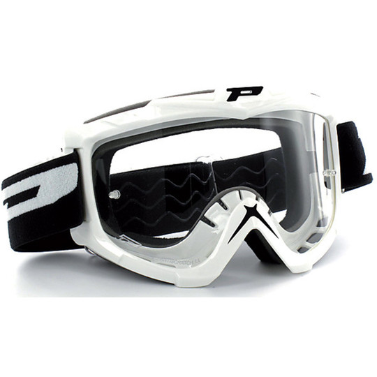 Cross Enduro Moto Goggles Progrip Eco White Color