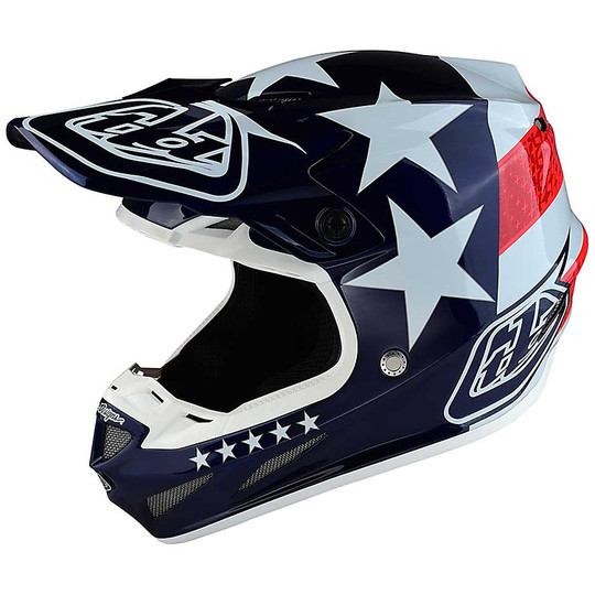 Cross Enduro Moto-Helm in Troy Lee Designs SE4 Composite FREIHEIT Blau