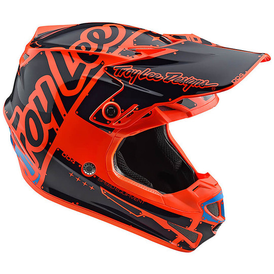 Cross Enduro Moto-Helm Troy Lee Designs SE4 Polyacrylite FACTORY Orange