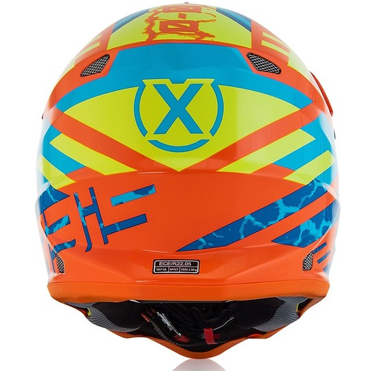 Cross Enduro Moto Helmet Acerbis Impact 3.0 Orange Fluo / Blue Opaco