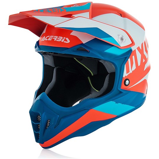 Cross Enduro Moto Helmet Acerbis Impact 3.0 White / Blue Matte