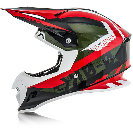 Cross Enduro Moto Helmet Acerbis Profile 4.0 Black / Red Lucido
