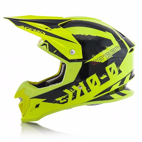 Cross Enduro Moto Helmet Acerbis Profile 4.0 Yellow Fluo / Black Lucido