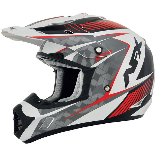 Cross Enduro Moto Helmet AFX FX-17 Factor White Pearl Red