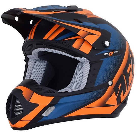 Cross Enduro Moto Helmet AFX FX-17 Force Black Opaque Orange Blue