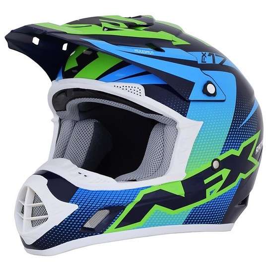 Cross Enduro Moto Helmet AFX FX-17 Holeshot Navy Blue Green