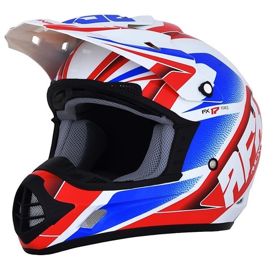 Cross Enduro Moto Helmet AFX FX-17 White White Red Force