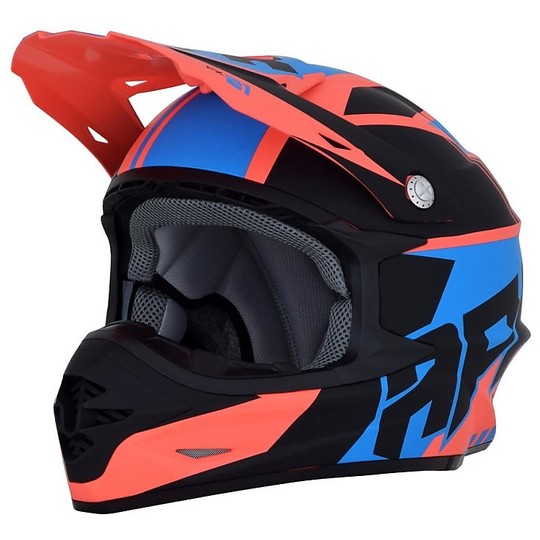 Cross Enduro Moto Helmet AFX FX-21 Pinned Black Opal Orange Turquoise