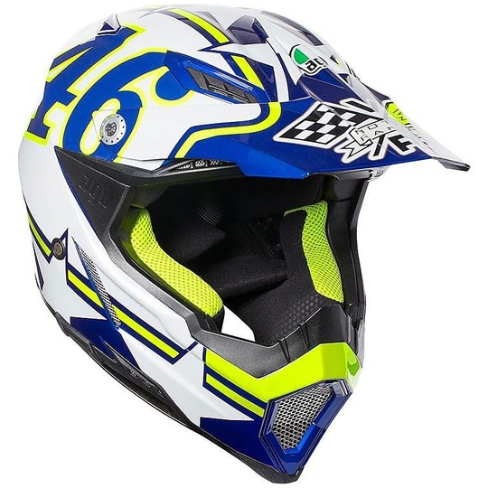 Cross Enduro Moto Helmet AGV AX-8 EVO Blue White Ranch
