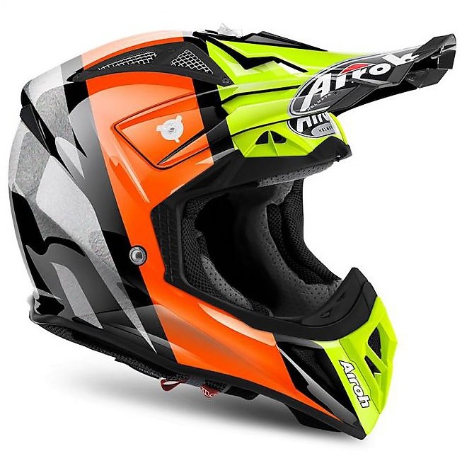 Casco cross Airoh Strycker Axe orange matt helmet casque moto