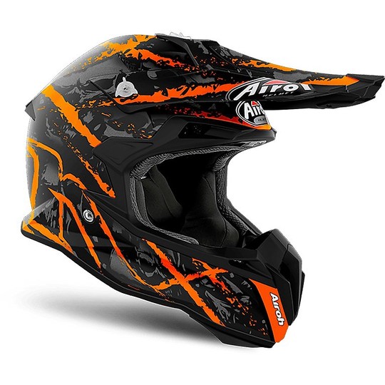Cross Enduro Moto Helmet Airoh Terminator Open Vision Black Carnage Carnage