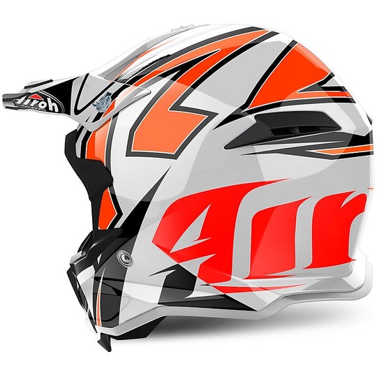 Cross Enduro Moto Helmet Airoh Terminator Open Vision Shock White Glossy Shock