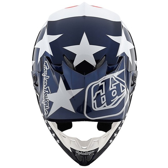 Cross Enduro Moto Helmet in Troy Lee Designs SE4 Composite FREEDOM Blue