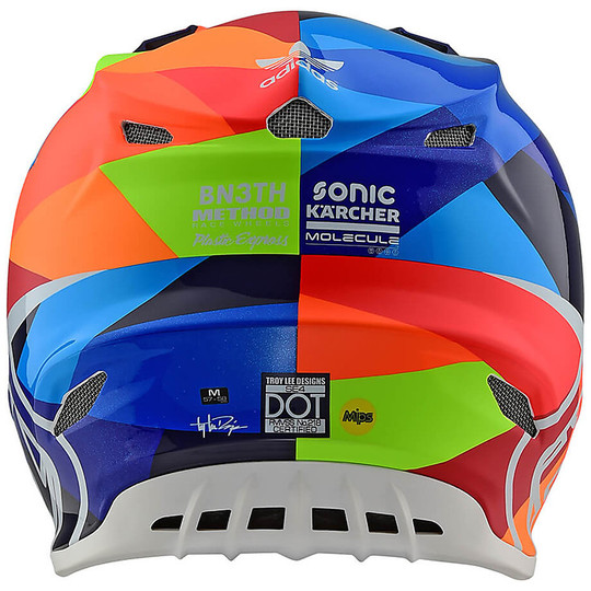Cross Enduro Moto Helmet in Troy Lee Designs SE4 Composite JET Navy Orange