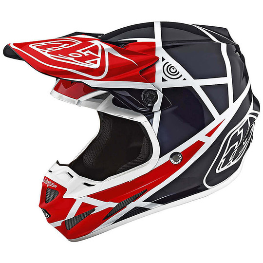Cross Enduro Moto Helmet in Troy Lee Designs SE4 Composite METRIC Red Navy
