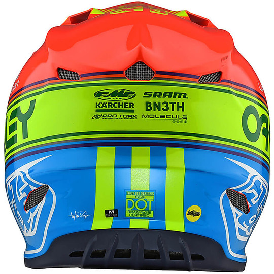 Cross Enduro Moto Helmet in Troy Lee Designs SE4 Composite TEAM EDITION 2 Orange Blue