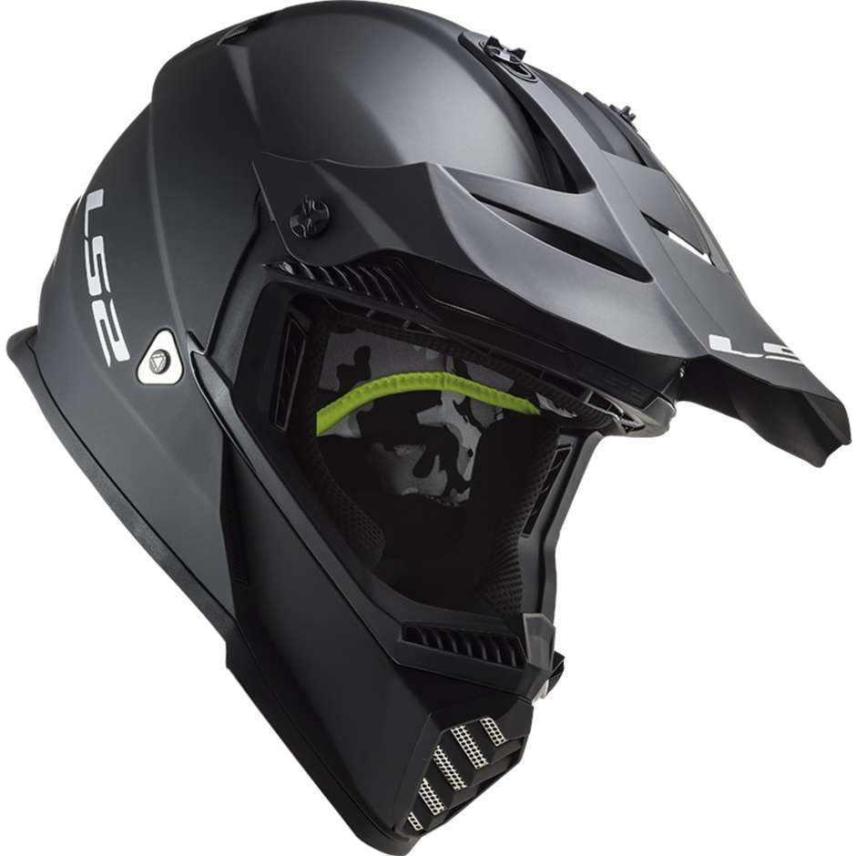 Cross Enduro Moto Ls2 Helm MX437 FAST EVO Solid Matt Schwarz