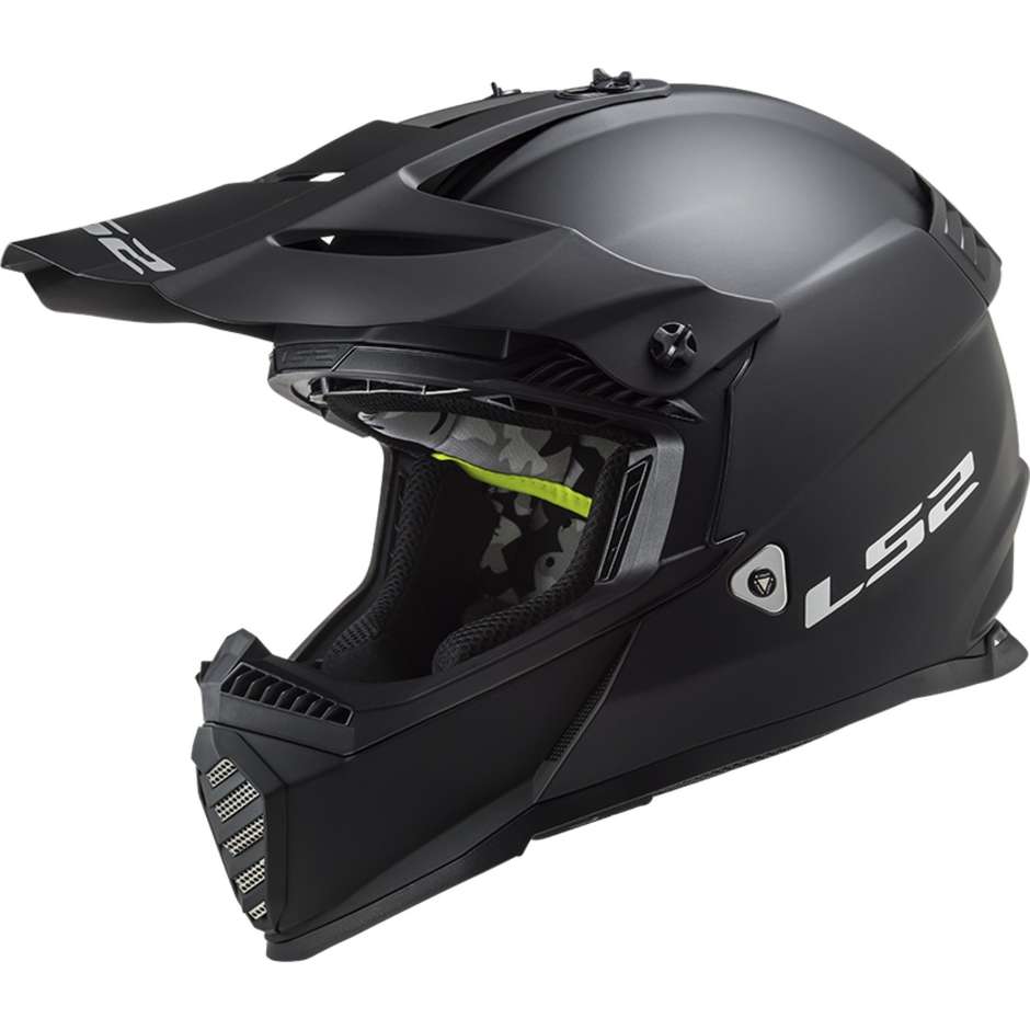 Cross Enduro Moto Ls2 Helmet MX437 FAST EVO Solid Matt Black