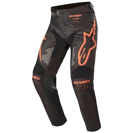 Cross Enduro Moto Pants Alpinestars MX20 Racer Tactical Black Orange Fluo