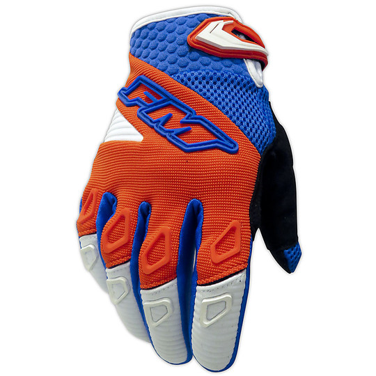 Cross Enduro Moto Racing Gloves FM Racing Force X25 Blue Orange