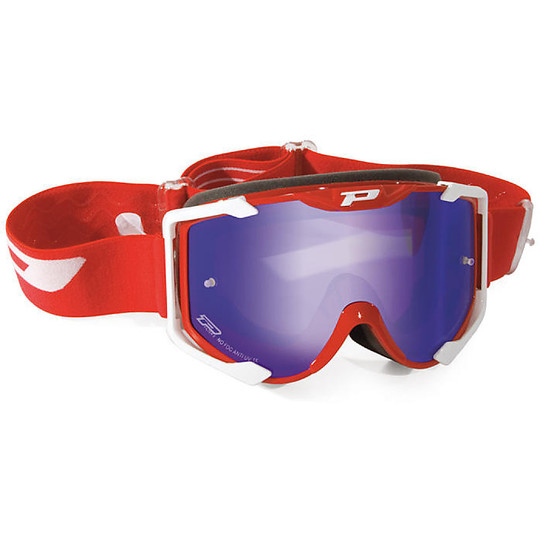 Cross-Enduro-Motocross-Brille 3404 Bedrohung Rote blaue Spiegellinse