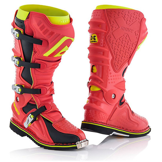 Cross Enduro Motorcycle Boots Aacerbis X-Move 2.0 Red / Yellow Range Top