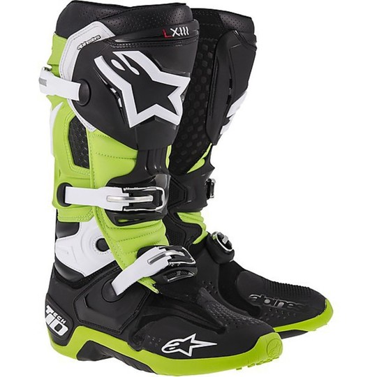 Cross Enduro Motorcycle Boots Alpinestar Tech 10 New Black-Green