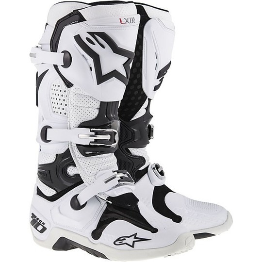 Cross Enduro Motorcycle Boots Alpinestar Tech 10 New Vent White