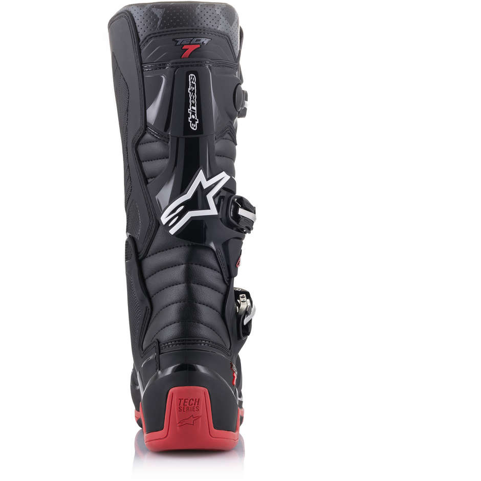 Cross Enduro Motorcycle Boots Alpinestar TECH 7 Black Cool Gray Red