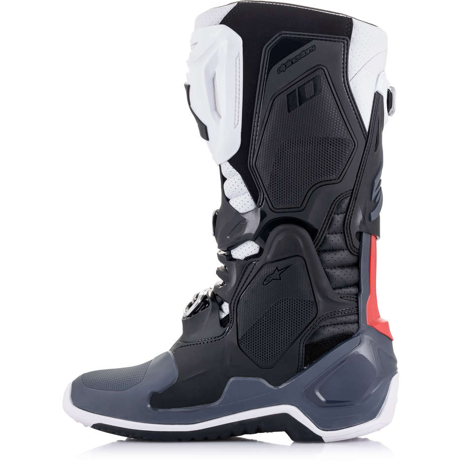 Cross Enduro Motorcycle Boots Alpinestars TECH 10 SUPERVENTED Gray White Red