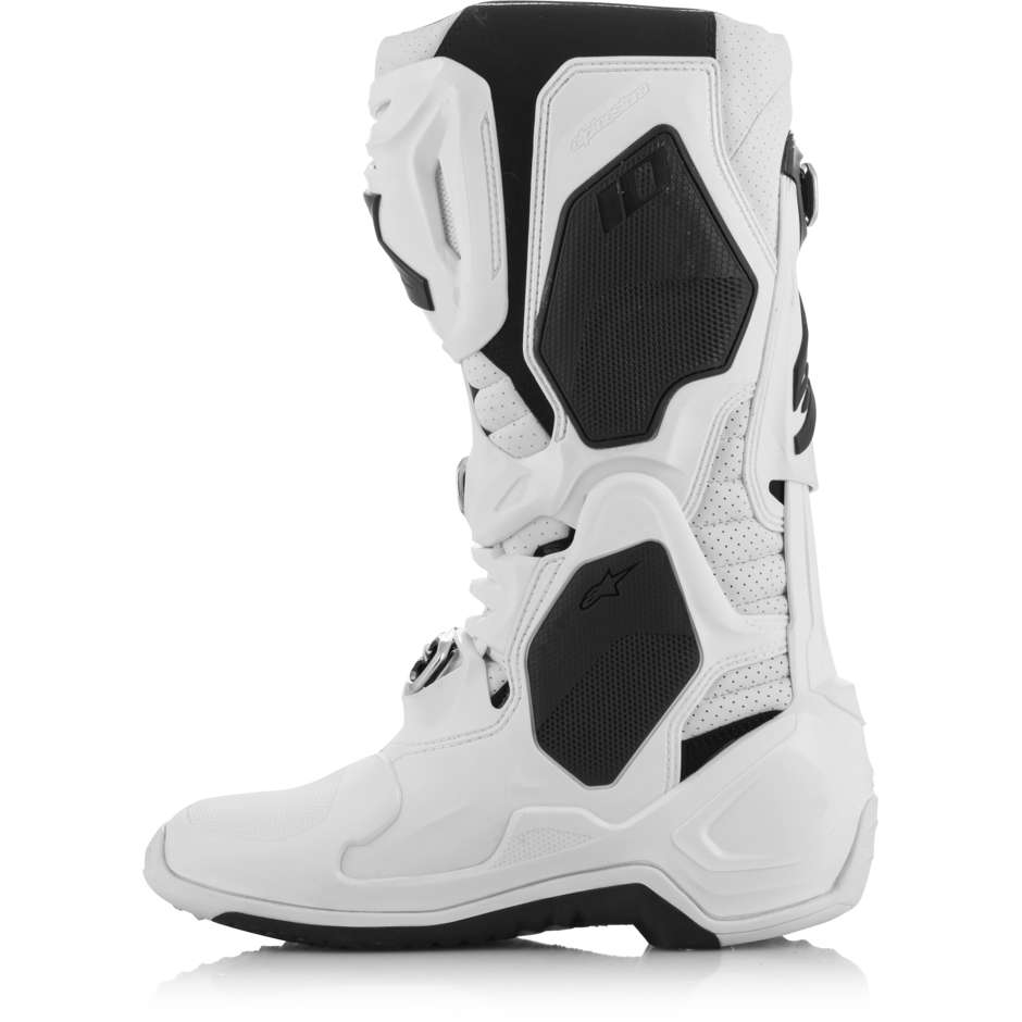 Cross Enduro Motorcycle Boots Alpinestars TECH 10 SUPERVENTED White Black