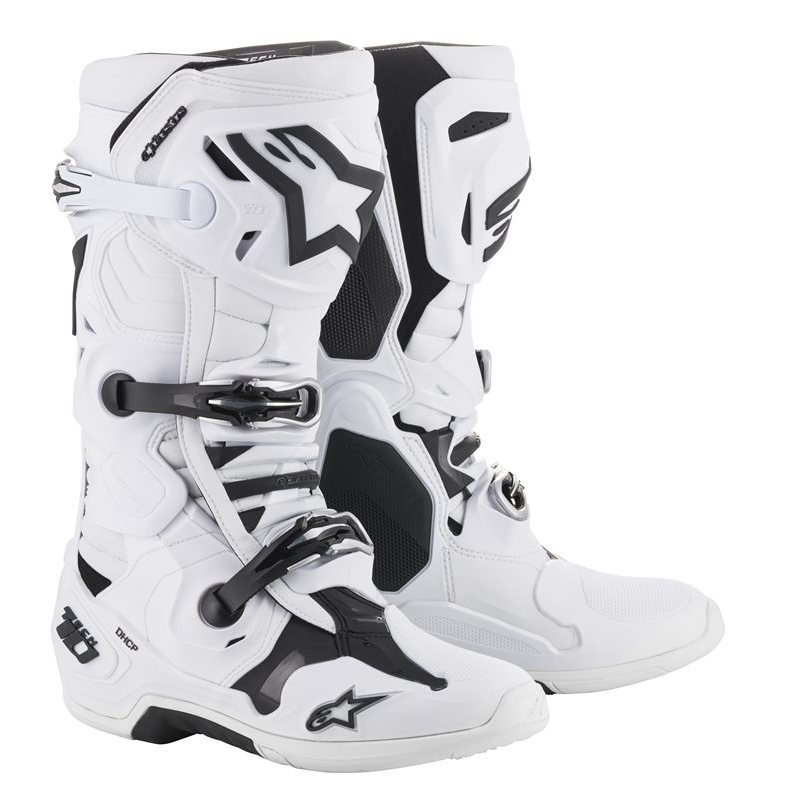 Cross Enduro Motorcycle Boots Alpinestars TECH 10 White Black