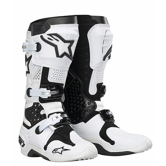 Cross Enduro Motorcycle Boots Alpinestars Tech 10 White