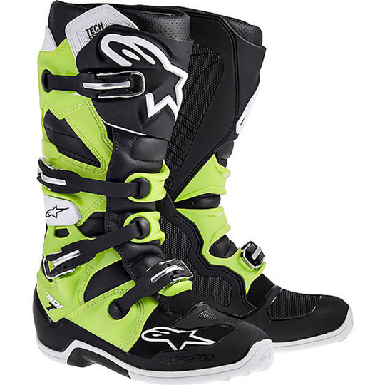 Cross Enduro Motorcycle Boots Alpinestars Tech 7 Black-Green