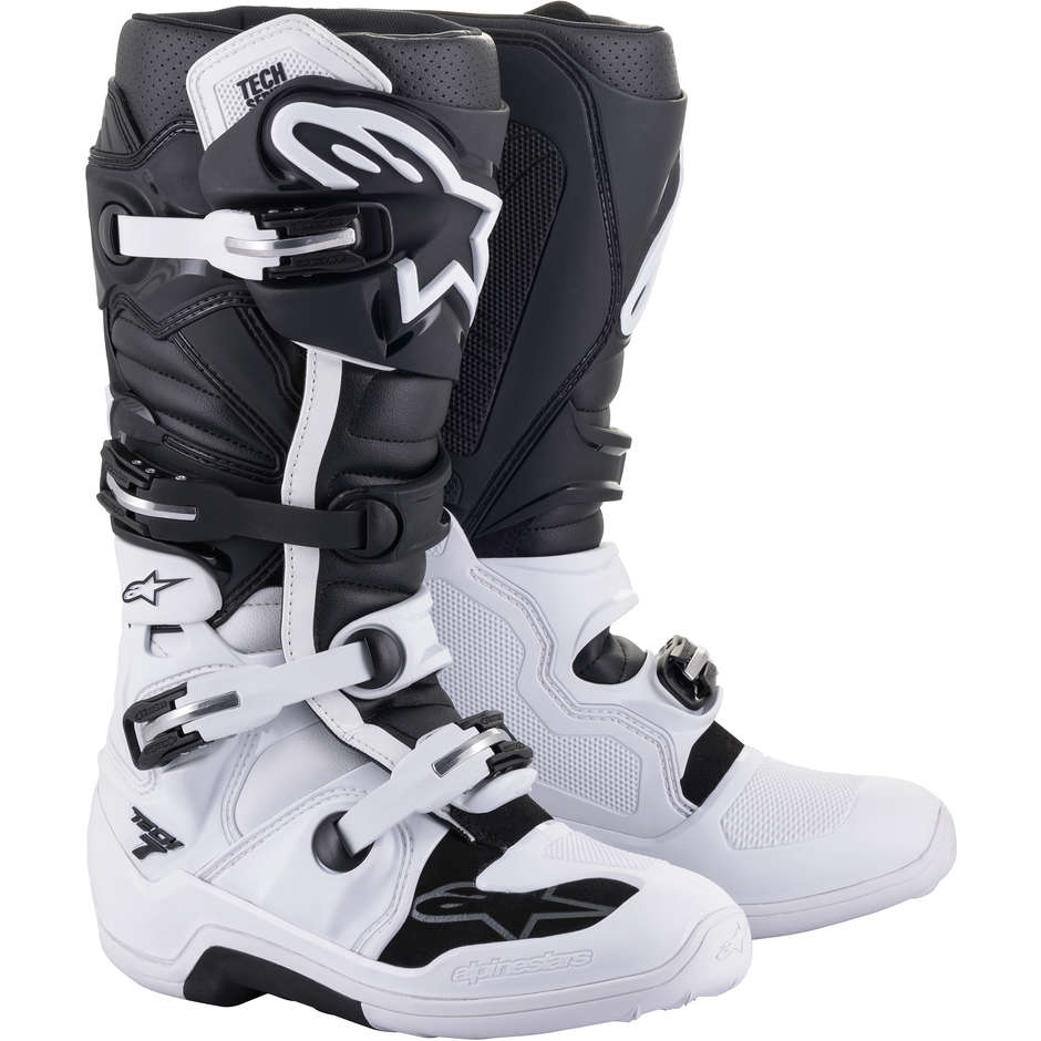 Cross Enduro Motorcycle Boots Alpinestars TECH 7 White Black