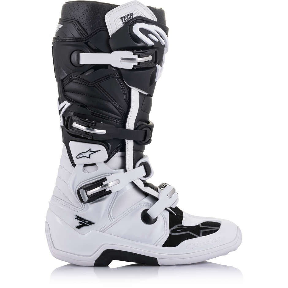 Cross Enduro Motorcycle Boots Alpinestars TECH 7 White Black