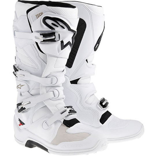 Cross Enduro Motorcycle Boots Alpinestars Tech 7 White