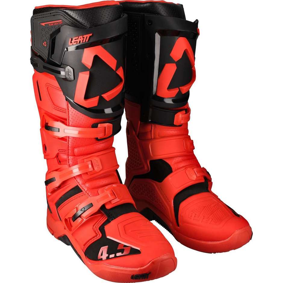 Cross Enduro Motorcycle Boots LEATT 4.5 V22 Red Black
