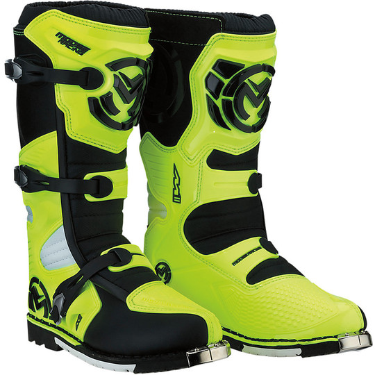 Cross Enduro Motorcycle Boots Moose Racing M1.3 MX Boot Black Yellow Hi-Vision