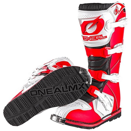 Cross Enduro Motorcycle Boots Oneal RIDER BOOT CE White Red